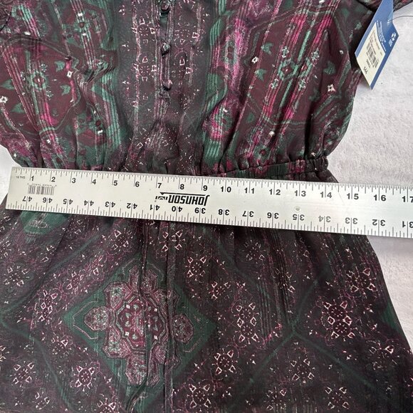 Frye & Co. Boho Chic Paisley Long-Sleeve Mini Dress Small Natural Combo New - Picture 6 of 8